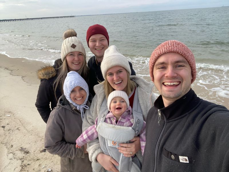 Chilly Beach Walk With Friends