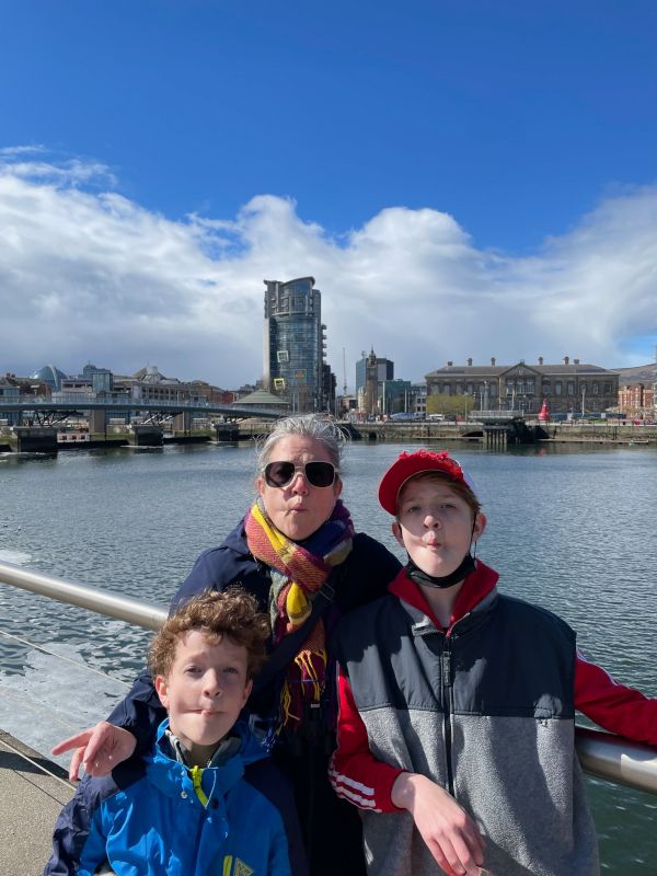 Mimi Having a Blast in Belfast, Northern Ireland With Our Nephews